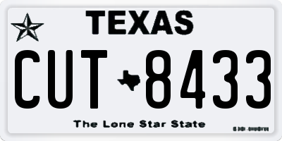 TX license plate CUT8433