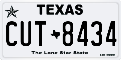 TX license plate CUT8434