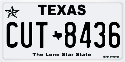 TX license plate CUT8436