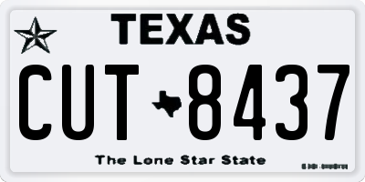 TX license plate CUT8437