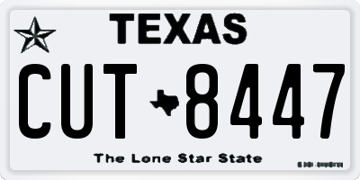 TX license plate CUT8447