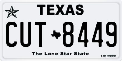 TX license plate CUT8449