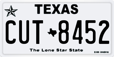 TX license plate CUT8452