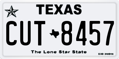 TX license plate CUT8457
