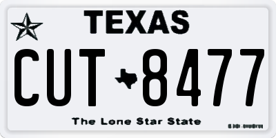 TX license plate CUT8477