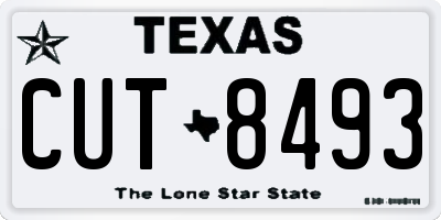 TX license plate CUT8493