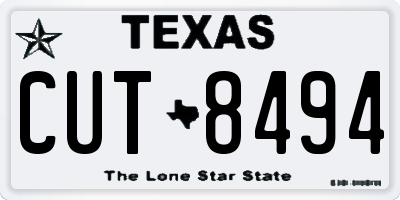 TX license plate CUT8494