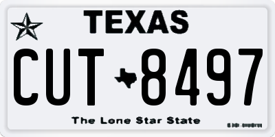 TX license plate CUT8497