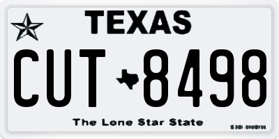 TX license plate CUT8498