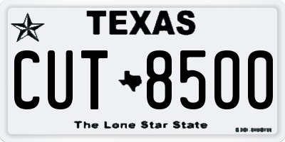 TX license plate CUT8500