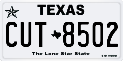 TX license plate CUT8502