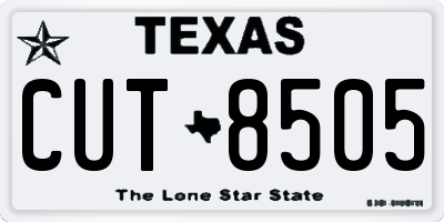 TX license plate CUT8505