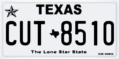 TX license plate CUT8510