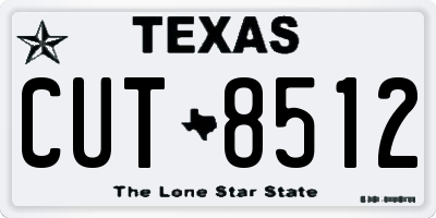 TX license plate CUT8512