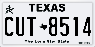 TX license plate CUT8514