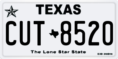 TX license plate CUT8520