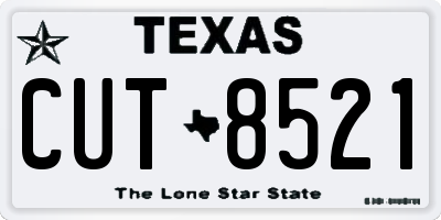 TX license plate CUT8521