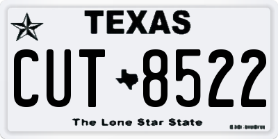 TX license plate CUT8522