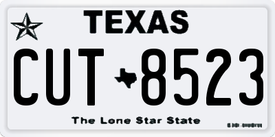 TX license plate CUT8523
