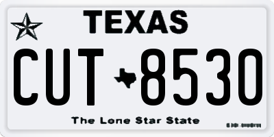 TX license plate CUT8530