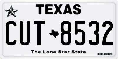 TX license plate CUT8532