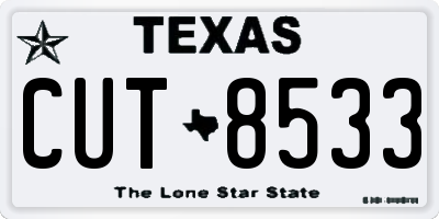 TX license plate CUT8533
