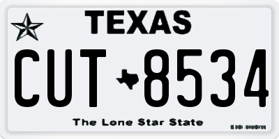 TX license plate CUT8534