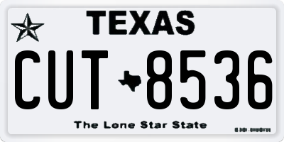 TX license plate CUT8536