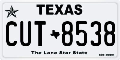 TX license plate CUT8538