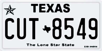 TX license plate CUT8549
