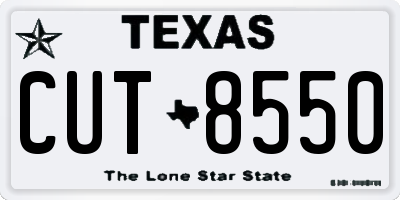 TX license plate CUT8550