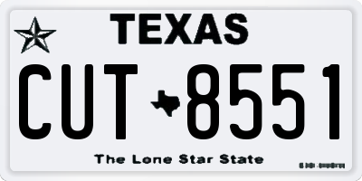 TX license plate CUT8551
