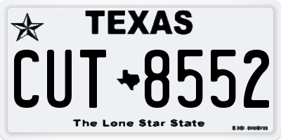 TX license plate CUT8552