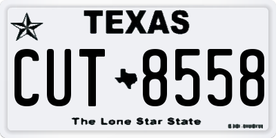 TX license plate CUT8558