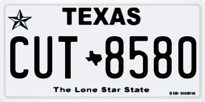 TX license plate CUT8580