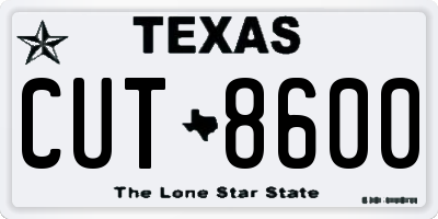 TX license plate CUT8600