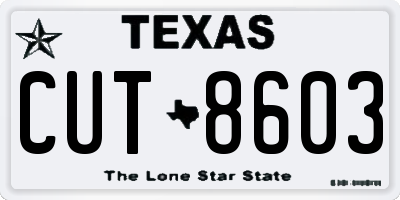 TX license plate CUT8603