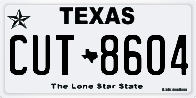TX license plate CUT8604