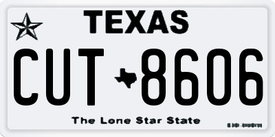 TX license plate CUT8606