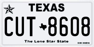 TX license plate CUT8608