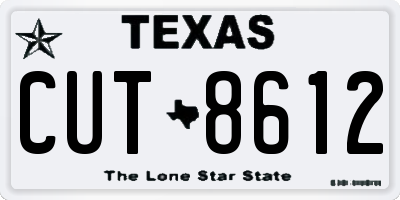 TX license plate CUT8612