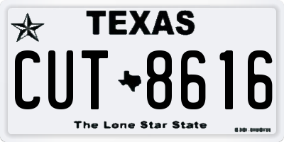 TX license plate CUT8616