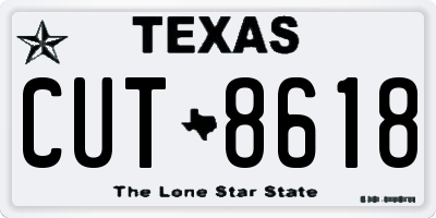 TX license plate CUT8618