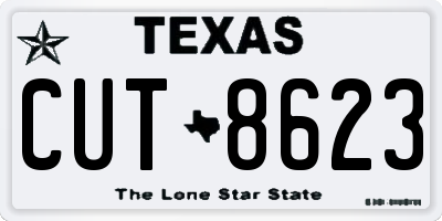 TX license plate CUT8623