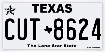 TX license plate CUT8624