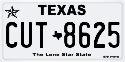 TX license plate CUT8625