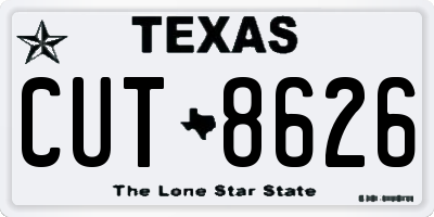TX license plate CUT8626