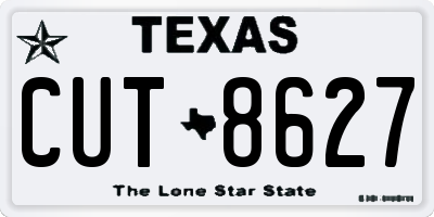 TX license plate CUT8627