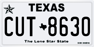 TX license plate CUT8630