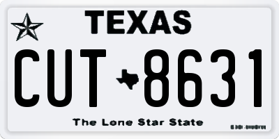 TX license plate CUT8631